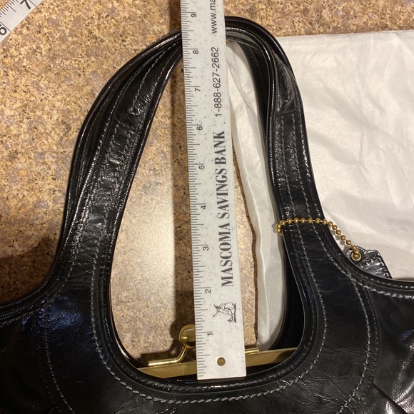 Coach Ergo Patent Leather Black Kisslock Leather Shoulder Bag Purse 12520 - Picture 12 of 17